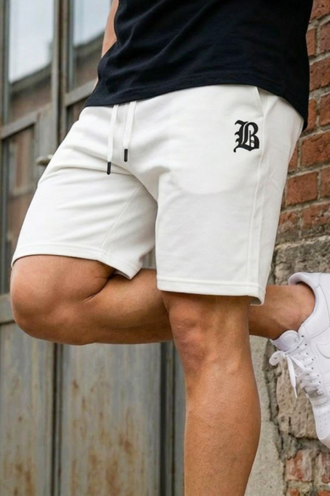 Lagane muške bermude sa logotipom i lastišem KELVITO, Boja: ecru, IVET.RS - Nova Kolekcija