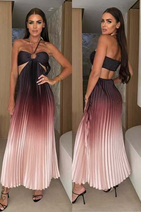 Duga ženska plisirana haljina sa ombre efektom GINEVRA BLACK, Boja: višebojna, IVET.RS - Nova Kolekcija