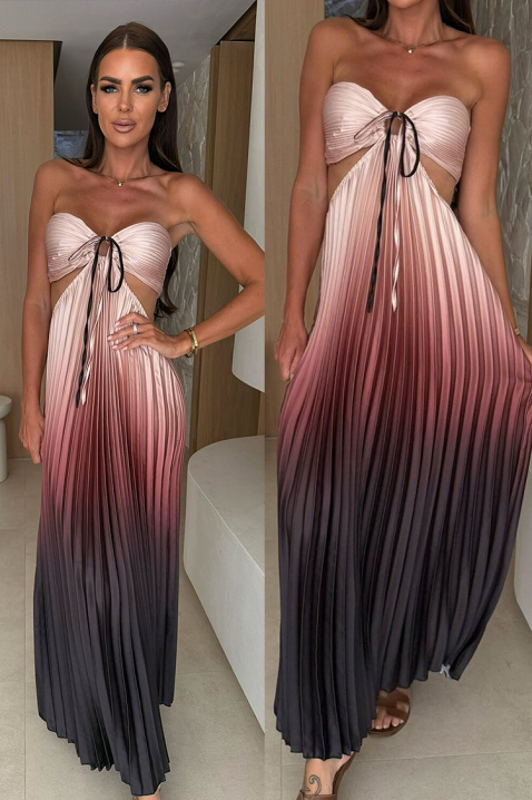 Duga ženska plisirana haljina sa ombre efektom GINEVRA WHITE, Boja: višebojna, IVET.RS - Nova Kolekcija