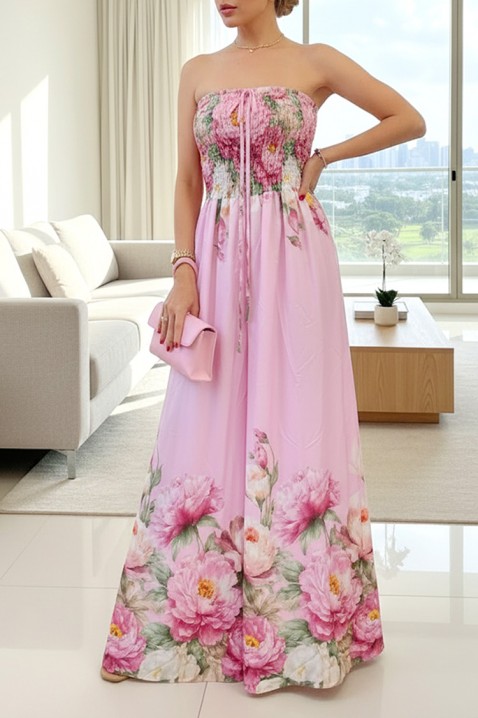 Ženska duga haljina sa cvetnim printom i korsetom LAREZA, Boja: višebojna, IVET.RS - Nova Kolekcija