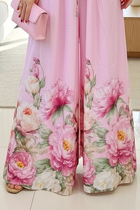 Ženska duga haljina sa cvetnim printom i korsetom LAREZA, Boja: višebojna, IVET.RS - Nova Kolekcija