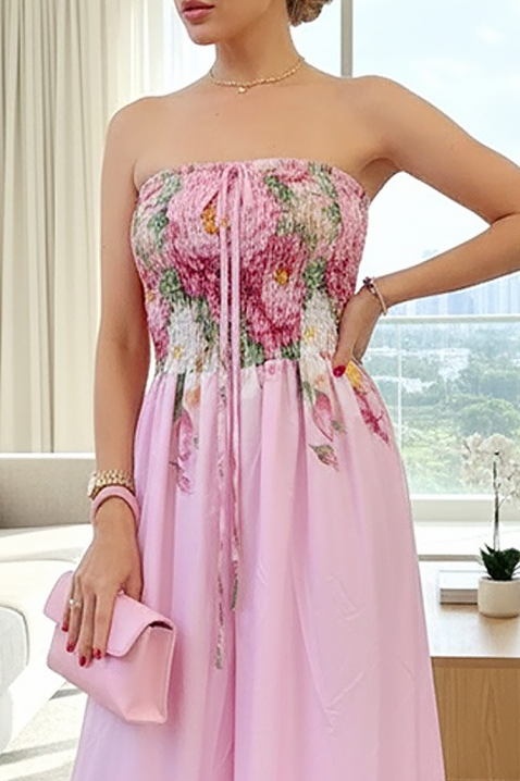 Ženska duga haljina sa cvetnim printom i korsetom LAREZA, Boja: višebojna, IVET.RS - Nova Kolekcija