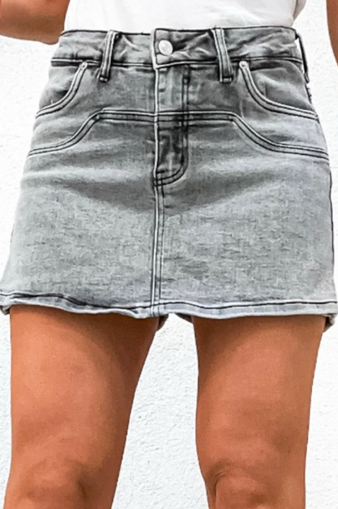 Ženska suknje-pantalone od modernog sivog teksasa SIVALZA, Boja: siva, IVET.RS - Nova Kolekcija