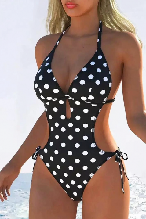 Jednodelni kupaći kostim sa tufnicama i vezicama MONZELIA, Boja: crna i bela, IVET.RS - Nova Kolekcija