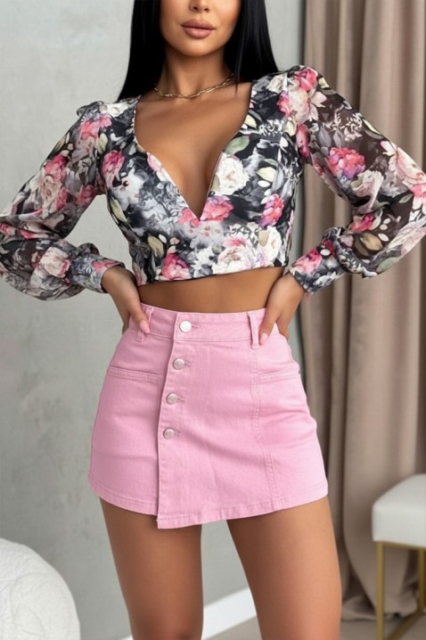 Suknja-pantalone sa čistim dizajnom i akcentnim detaljima JENIVIEV PINK, Boja: roze, IVET.RS - Nova Kolekcija