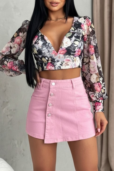 Suknja-pantalone sa čistim dizajnom i akcentnim detaljima JENIVIEV PINK, Boja: roze, IVET.RS - Nova Kolekcija