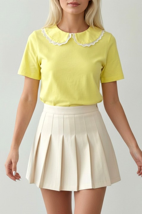 Ženska bluza sa ukrasnom kragnom ZAREMORA YELLOW, Boja: žuta, IVET.RS - Nova Kolekcija