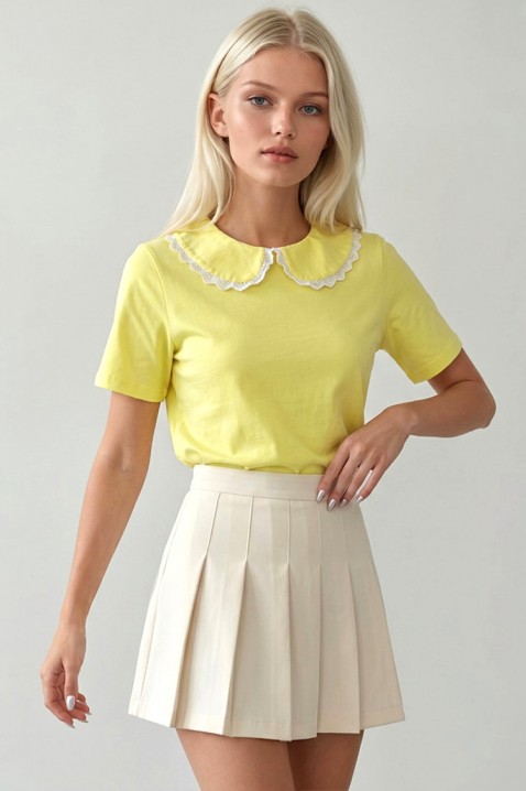Ženska bluza sa ukrasnom kragnom ZAREMORA YELLOW, Boja: žuta, IVET.RS - Nova Kolekcija