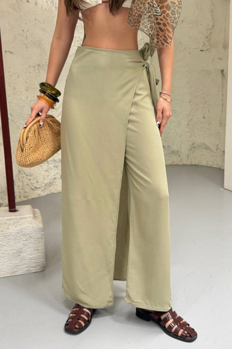 Udobne široke ženske pantalone FRIVENDA KHAKI, Boja: kaki, IVET.RS - Nova Kolekcija