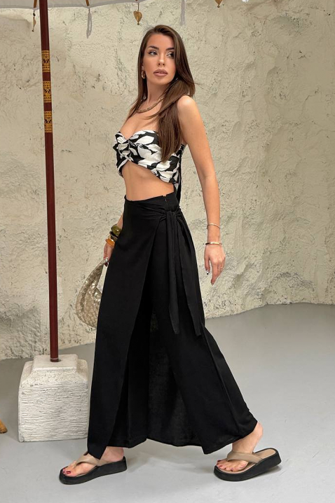 Udobne široke ženske pantalone FRIVENDA BLACK, Boja: crna, IVET.RS - Nova Kolekcija