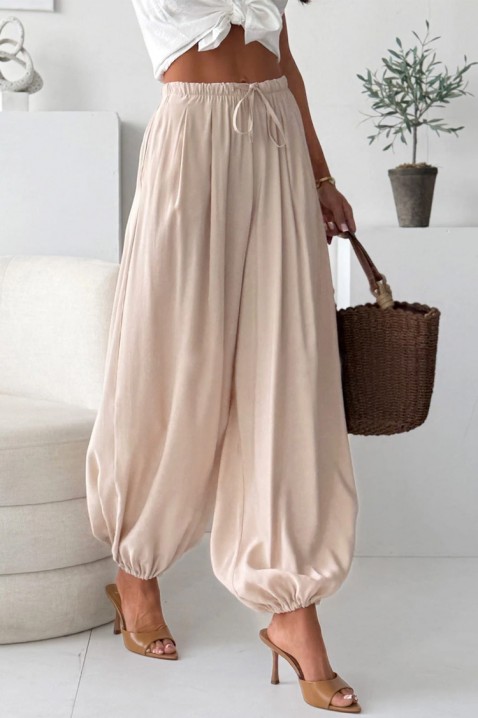 Ženske letnje pantalone balon tipa sa visokim strukom DALYNA BEIGE, Boja: bež, IVET.RS - Nova Kolekcija