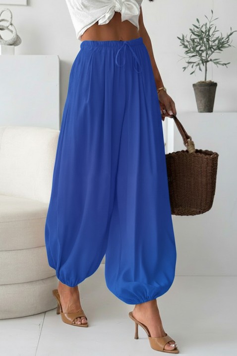 Ženske letnje pantalone balon tipa sa visokim strukom DALYNA BLUE, Boja: plava, IVET.RS - Nova Kolekcija