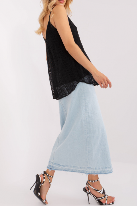 Ženski top od fine čipke u boho stilu BOGELSA BLACK, Boja: crna, IVET.RS - Nova Kolekcija