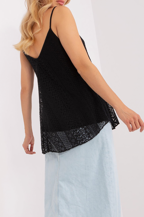 Ženski top od fine čipke u boho stilu BOGELSA BLACK, Boja: crna, IVET.RS - Nova Kolekcija