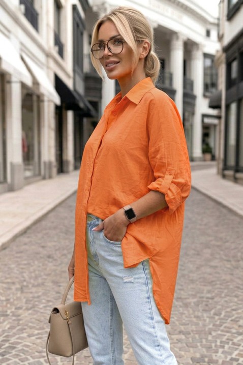 Oversize ženska košulja čistog dizajna i slobodnog kroja LONELIA ORANGE, Boja: narandžasta, IVET.RS - Nova Kolekcija