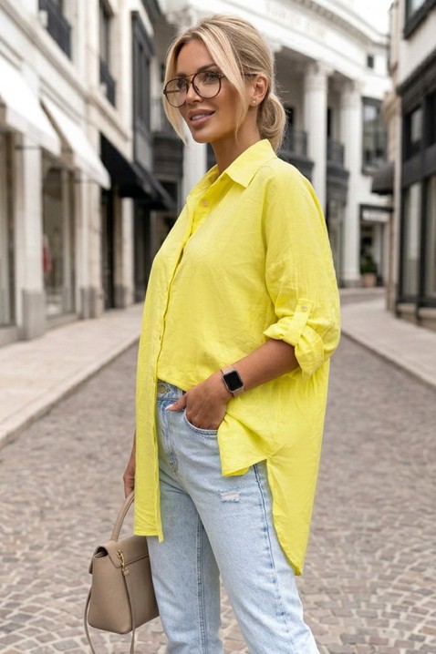 Oversize ženska košulja čistog dizajna i slobodnog kroja LONELIA YELLOW, Boja: žuta, IVET.RS - Nova Kolekcija