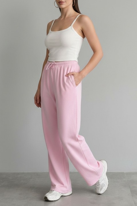 Ženske široke pantalone sa vezicom i slobodnom siluetom MIRAVELA PINK, Boja: roze, IVET.RS - Nova Kolekcija