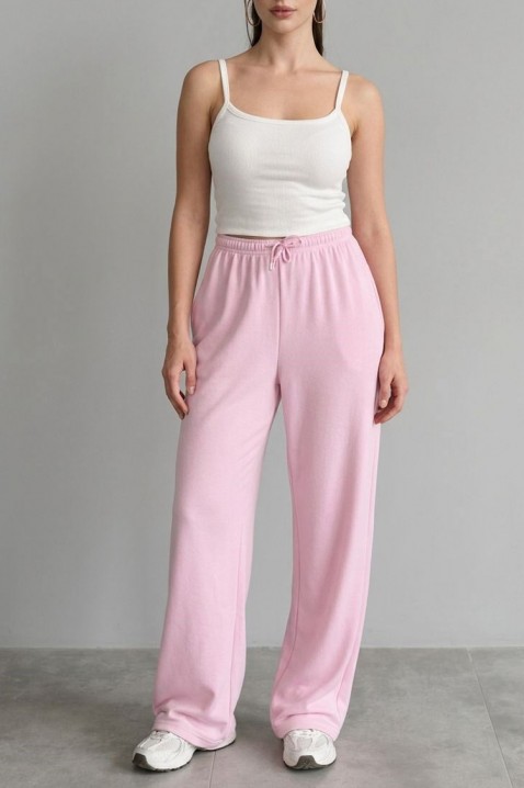 Ženske široke pantalone sa vezicom i slobodnom siluetom MIRAVELA PINK, Boja: roze, IVET.RS - Nova Kolekcija