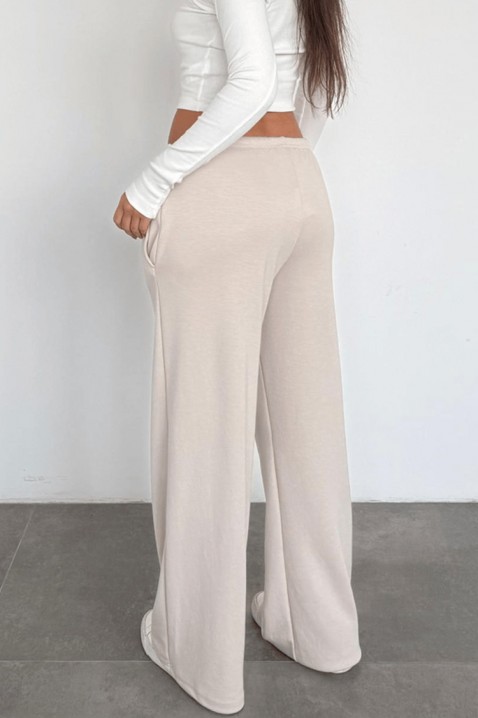 Ženske široke pantalone sa vezicom i slobodnom siluetom MIRAVELA BEIGE, Boja: bež, IVET.RS - Nova Kolekcija