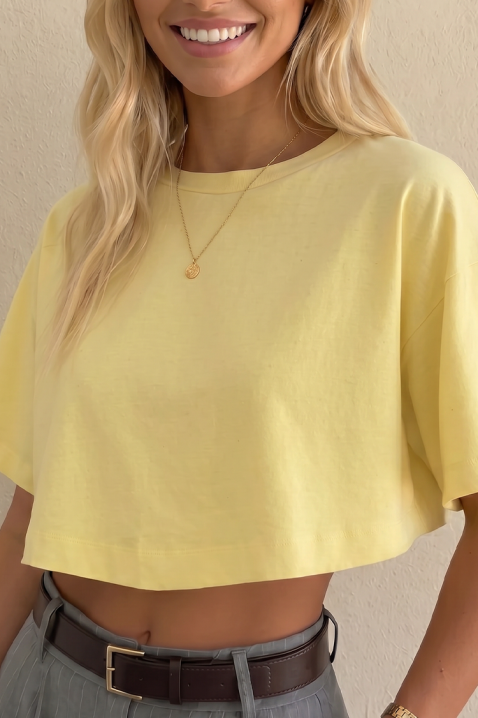 Ženska kratka majica minimalističkog dizajna VITAMA YELLOW, Boja: žuta, IVET.RS - Nova Kolekcija