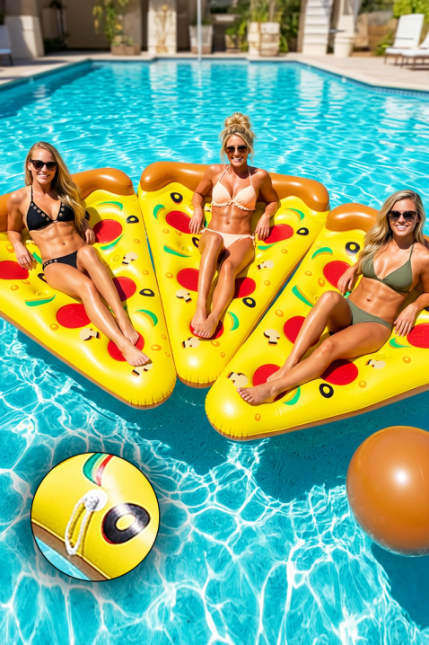 Dušek na naduvavanje za plažu sa dizajnom pice PIZZASLICEIVET.RS - Nova Kolekcija
