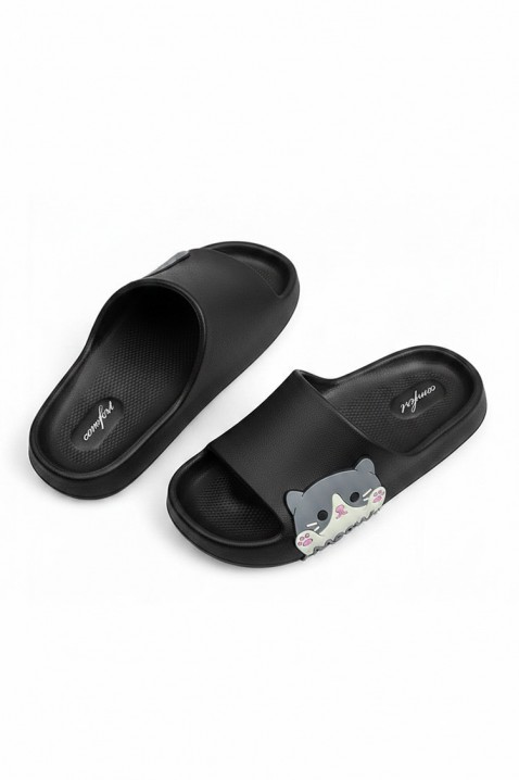 Ženske papuče sa printom mace KEYTINA BLACK, Boja: crna, IVET.RS - Nova Kolekcija
