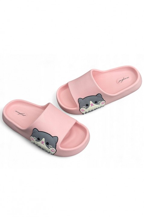 Ženske papuče sa printom mace KEYTINA PINK, Boja: roze, IVET.RS - Nova Kolekcija