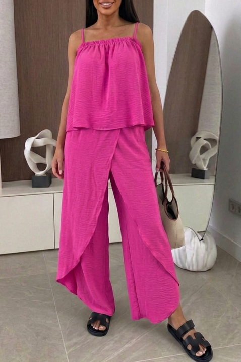 Ležeran ženski komplet top i široke pantalone MALENTA FUCHSIA, Boja: fuksija, IVET.RS - Nova Kolekcija