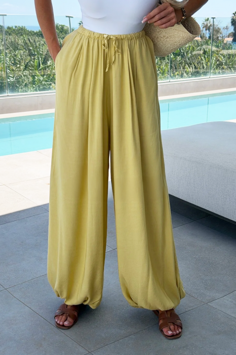 Lagane ženske balon pantalone visokog struka MEDENA YELLOW, Boja: žuta, IVET.RS - Nova Kolekcija