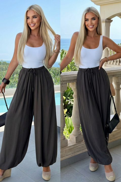 Lagane ženske balon pantalone visokog struka MEDENA BLACK, Boja: crna, IVET.RS - Nova Kolekcija