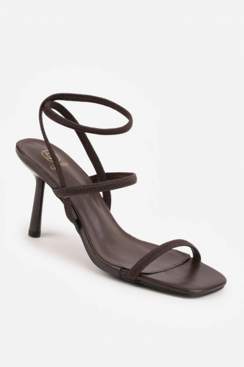 Elegantne ženske sandale sa tankim potpeticama i nežnim kaiševima MIOLENJA BROWN, Boja: braon, IVET.RS - Nova Kolekcija