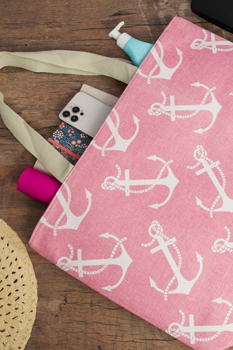 Torba za plažu sa morskim dizajnom i sidrima MARTINALA PINK, Boja: roze, IVET.RS - Nova Kolekcija