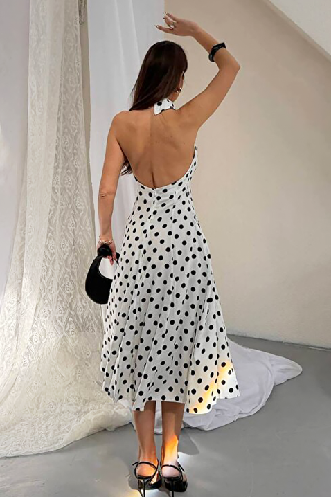 Ženska midi haljina sa tufnicama otvorenim leđima i elegantnom siluetom NOVENTRA WHITE, Boja: bela, IVET.RS - Nova Kolekcija