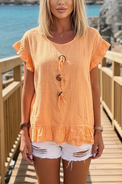 Boho bluza sa ukrasnim vezicama i volančićima DORINZA ORANGE, Boja: narandžasta, IVET.RS - Nova Kolekcija