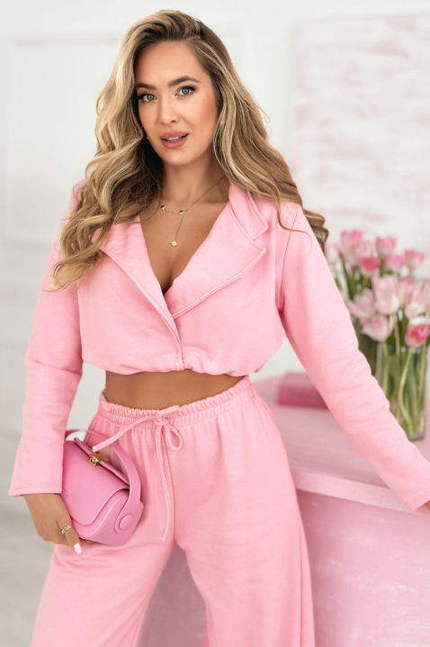 Ženski komplet top sa kragnom i udobne pantalone МASMIANA PINK, Boja: roze, IVET.RS - Nova Kolekcija
