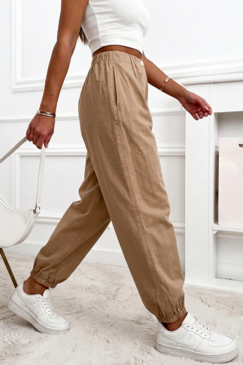 Ženske pantalone sa širokim nogavicama i visokim strukom BALINEA BEIGE, Boja: bež, IVET.RS - Nova Kolekcija
