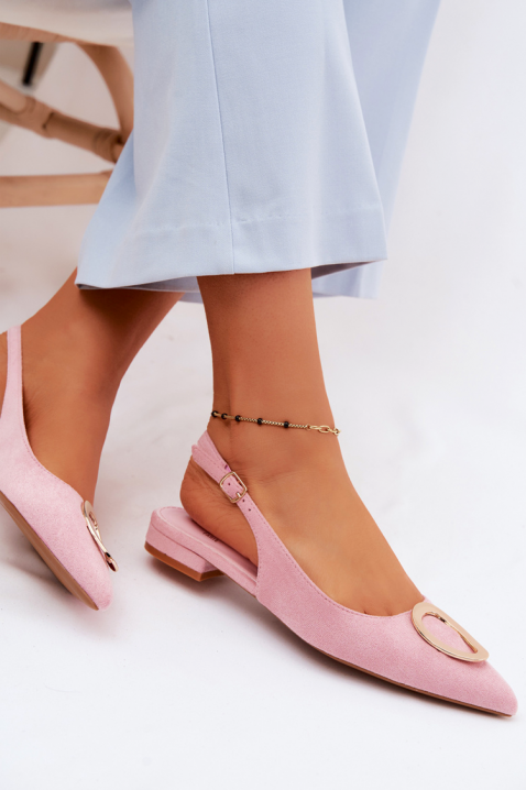 Elegantne cipele sa otvorenom petom i metalnim akcentom GERGENA PINK, Boja: roze, IVET.RS - Nova Kolekcija