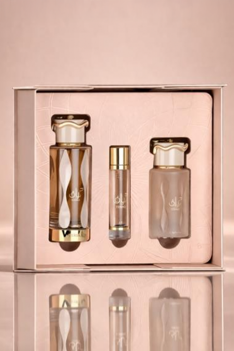 Unisex arapski komplet Lattafa Teriaq Edp 100 ml + Edp 12 ml + Hair Mist 50 mlIVET.RS - Nova Kolekcija