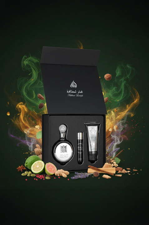 Muški arapski komplet Lattafa Fakhar Men Edp 100 ml + Edp 12 ml + Shower Gel 100 mlIVET.RS - Nova Kolekcija