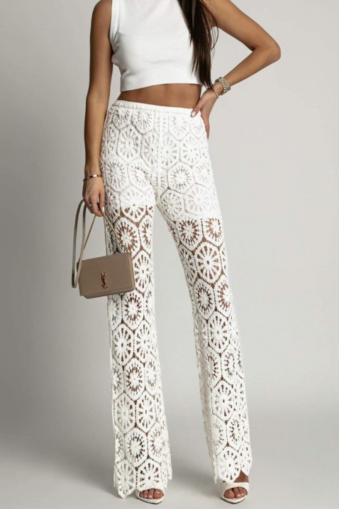 Pantalone sa visokim strukom i modernim delom LOREINZA WHITE, Boja: bela, IVET.RS - Nova Kolekcija