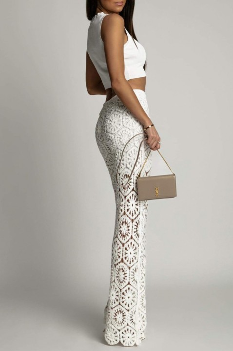 Pantalone sa visokim strukom i modernim delom LOREINZA WHITE, Boja: bela, IVET.RS - Nova Kolekcija