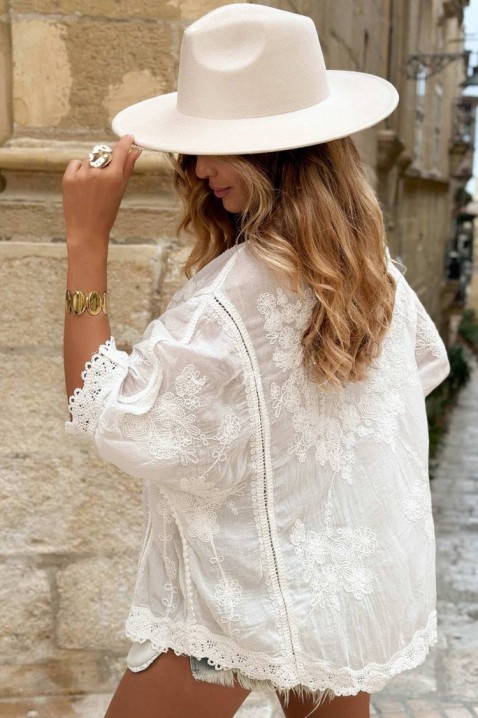 Lagana ženska bluza sa vezom u boho stilu KALYTA WHITE, Boja: bela, IVET.RS - Nova Kolekcija