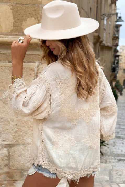 Lagana ženska bluza sa vezom u boho stilu KALYTA BEIGE, Boja: bež, IVET.RS - Nova Kolekcija