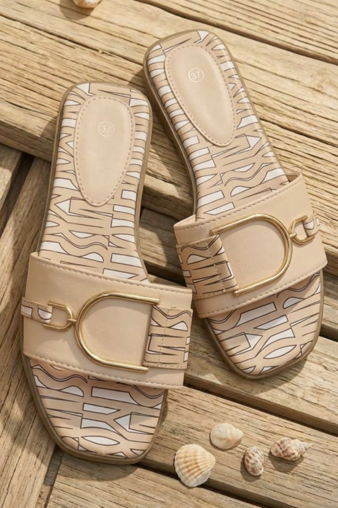 Ženske papuče sa metalnom kopčom VERONSIA BEIGE, Boja: bež, IVET.RS - Nova Kolekcija