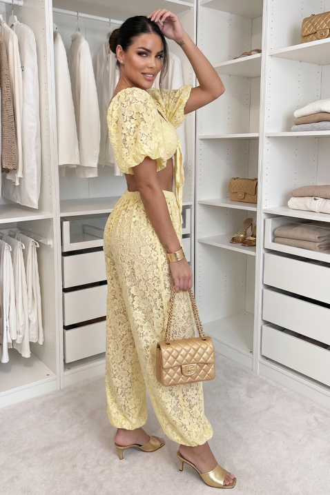 Elegantni ženski komplet od čipke ARAMONIA YELLOW, Boja: žuta, IVET.RS - Nova Kolekcija