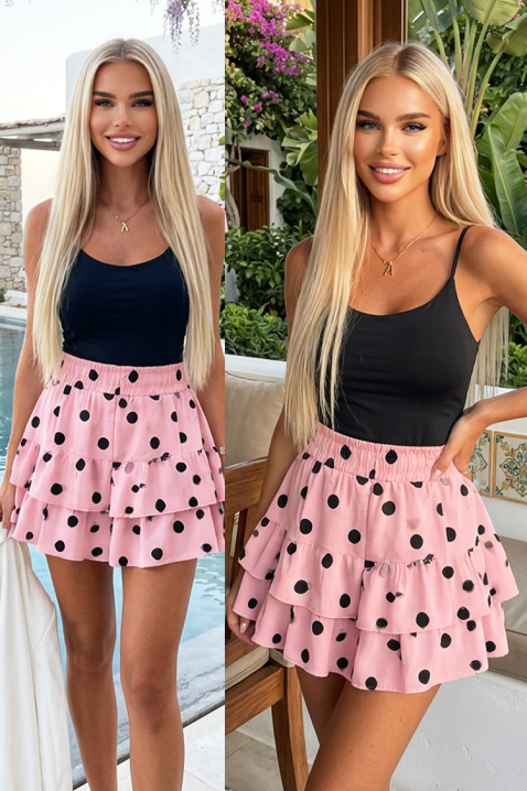 Kratka plisirana suknja-pantalone na tufne DOTELIANA PINK, Boja: roze, IVET.RS - Nova Kolekcija