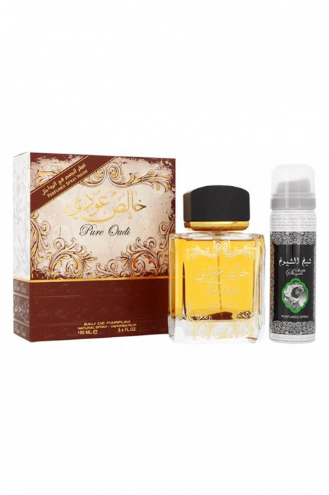 Unisex arapski komplet Lattafa Pure Oudi Edp 100 ml + Deodorant 50 mlIVET.RS - Nova Kolekcija