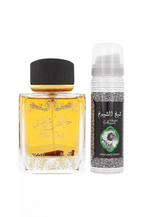 Unisex arapski komplet Lattafa Pure Oudi Edp 100 ml + Deodorant 50 mlIVET.RS - Nova Kolekcija