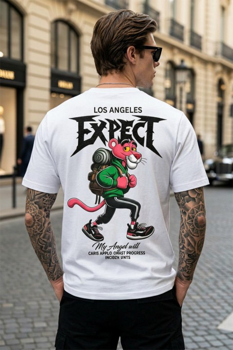 Muška majica sa grafičkim printom i dizajnerskim printom na leđima PARIERO WHITE, Boja: bela, IVET.RS - Nova Kolekcija
