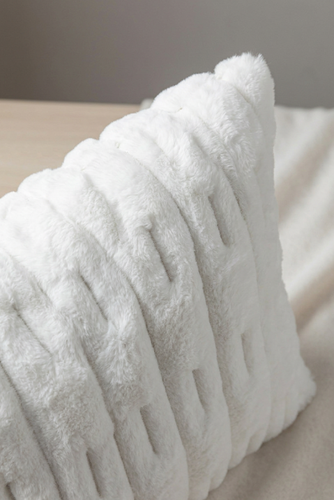 Dekorativna jastučnica sa reljefnim efektom MARLENZA WHITE 40х40 cm, Boja: bela, IVET.RS - Nova Kolekcija